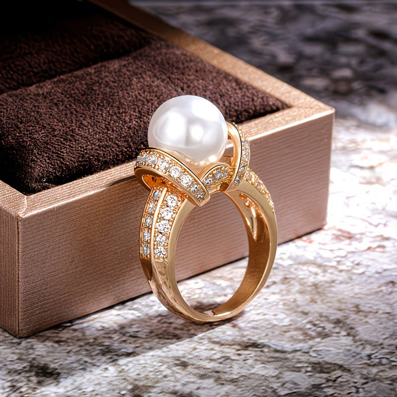 The Crown Pearl Crystal Ring