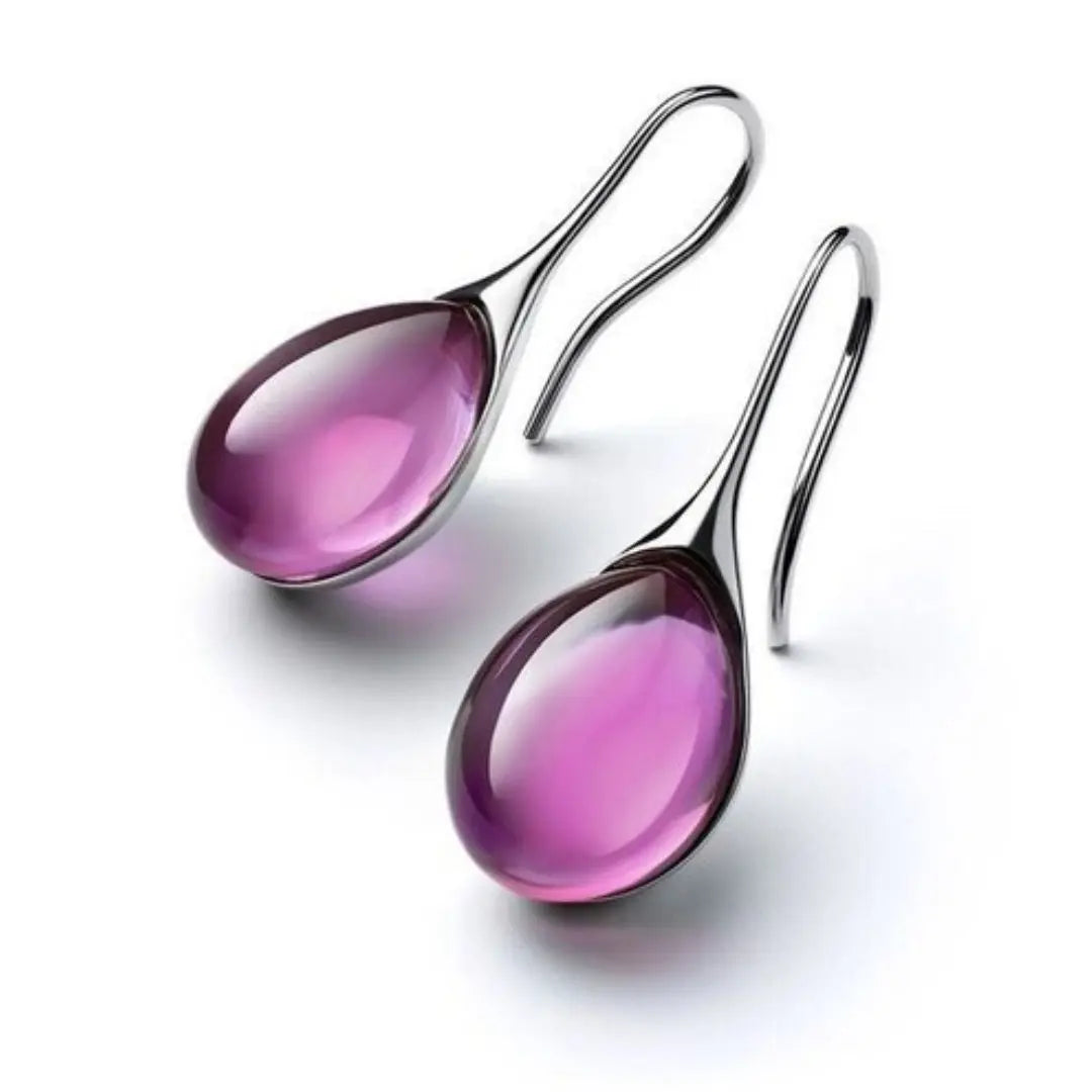 Crystal Drop Earrings Silver