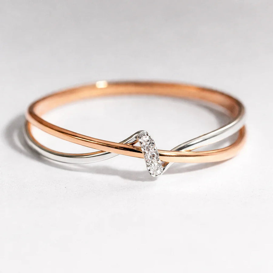 Vintage Golden & Silver Twist Ring