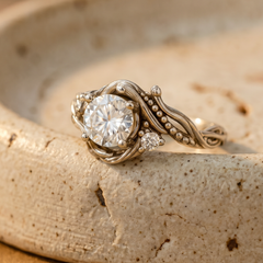 Elegant Silver Branch Zirconia Ring