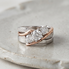 Vintage Gold & Silver Zirconia Ring