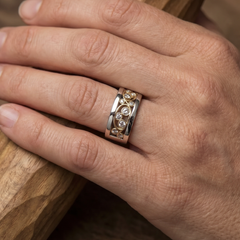 Vintage Gold and Silver Ivy Zirconia Ring