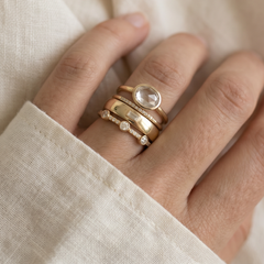 Lily Vintage Gold Zirconia Ring Set