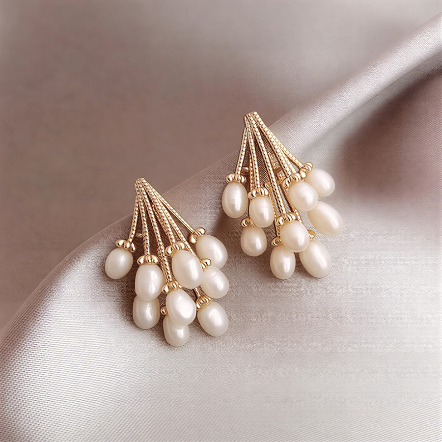 Pearl Rain Gold Earrings