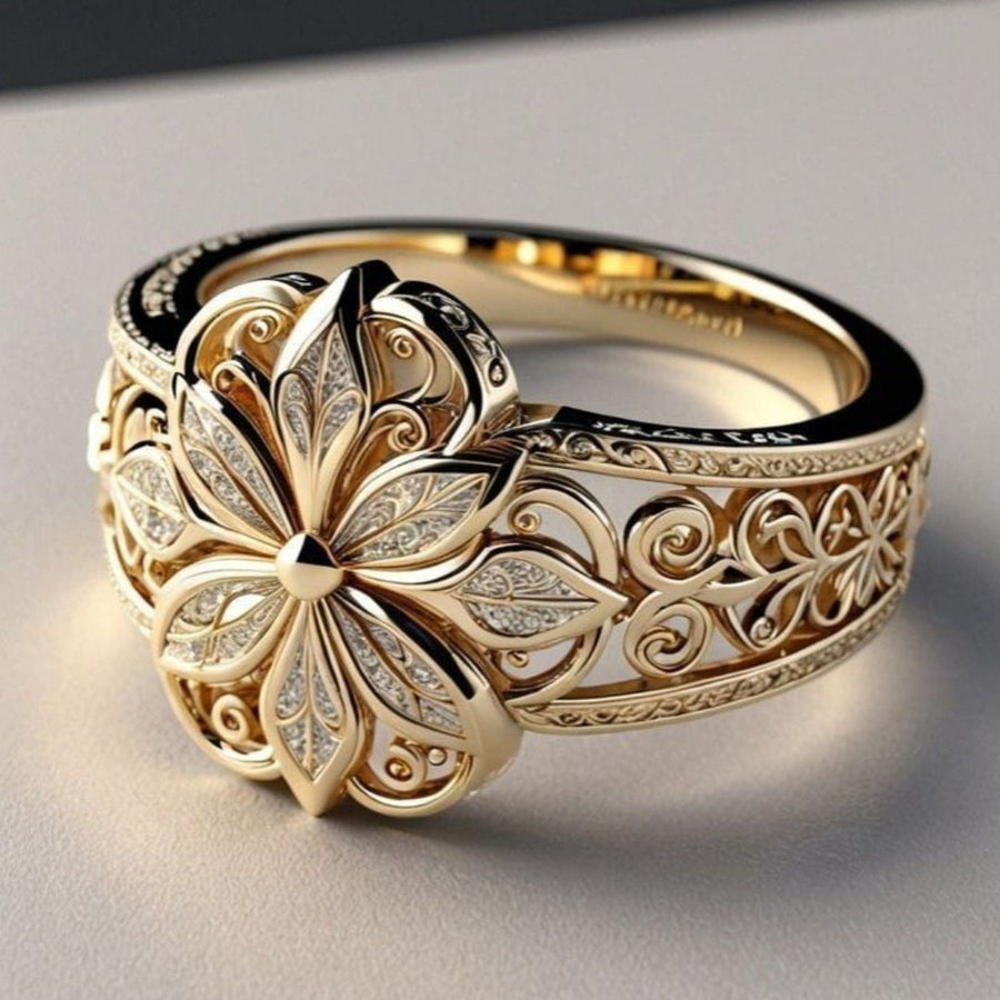 Floral Zirconia Vintage Ring