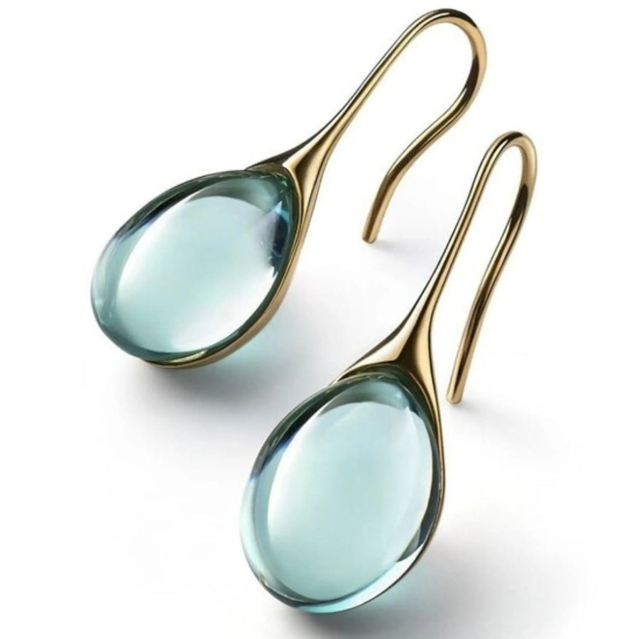 Crystal Drop Earrings Gold