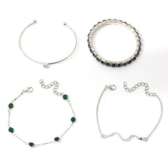 Sorina Emerald White Gold Bracelet Set