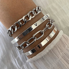 Elan Mercer White Gold Bracelet Set