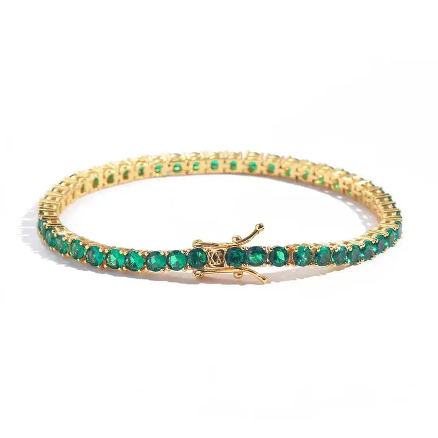 Classic Emerald Gold Tennis Bracelet