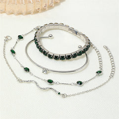 Sorina Emerald White Gold Bracelet Set