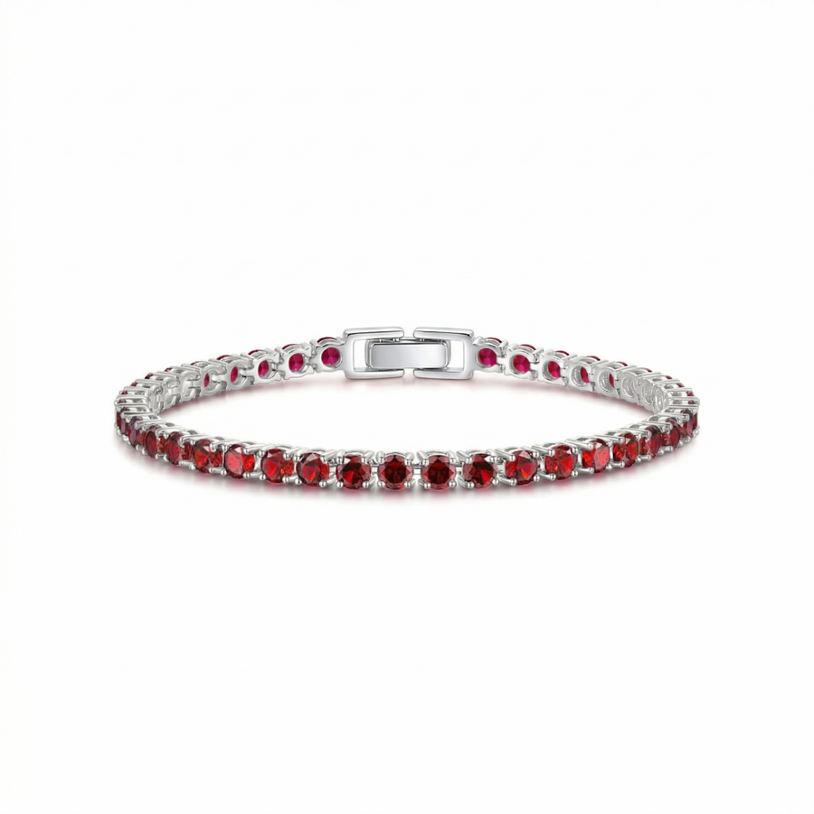Ruby Tennis White Gold Bracelet