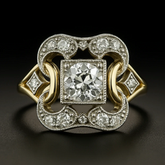 Vintage Zirconia Gold Ring