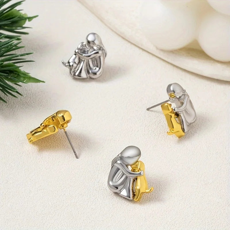 Two-Tone Hug Earrings