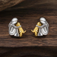 Two-Tone Hug Earrings