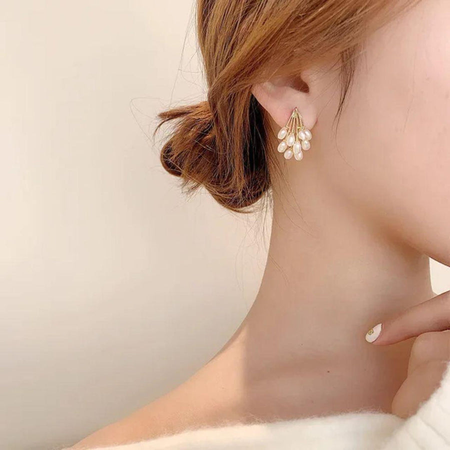 Pearl Rain Gold Earrings