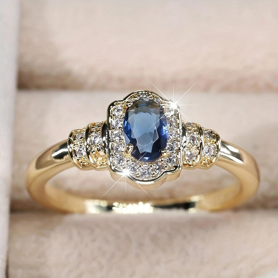 Heirloom Sapphire Halo Crystal Ring