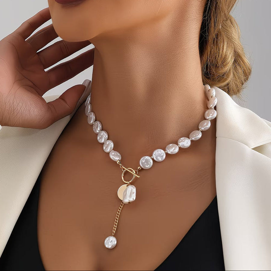 Baroque Pearl Toggle Necklace
