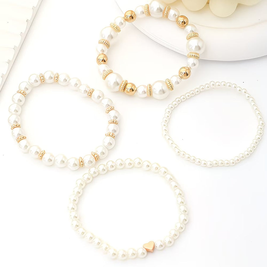 Pearl Stacking Bracelet Set