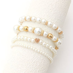 Pearl Stacking Bracelet Set