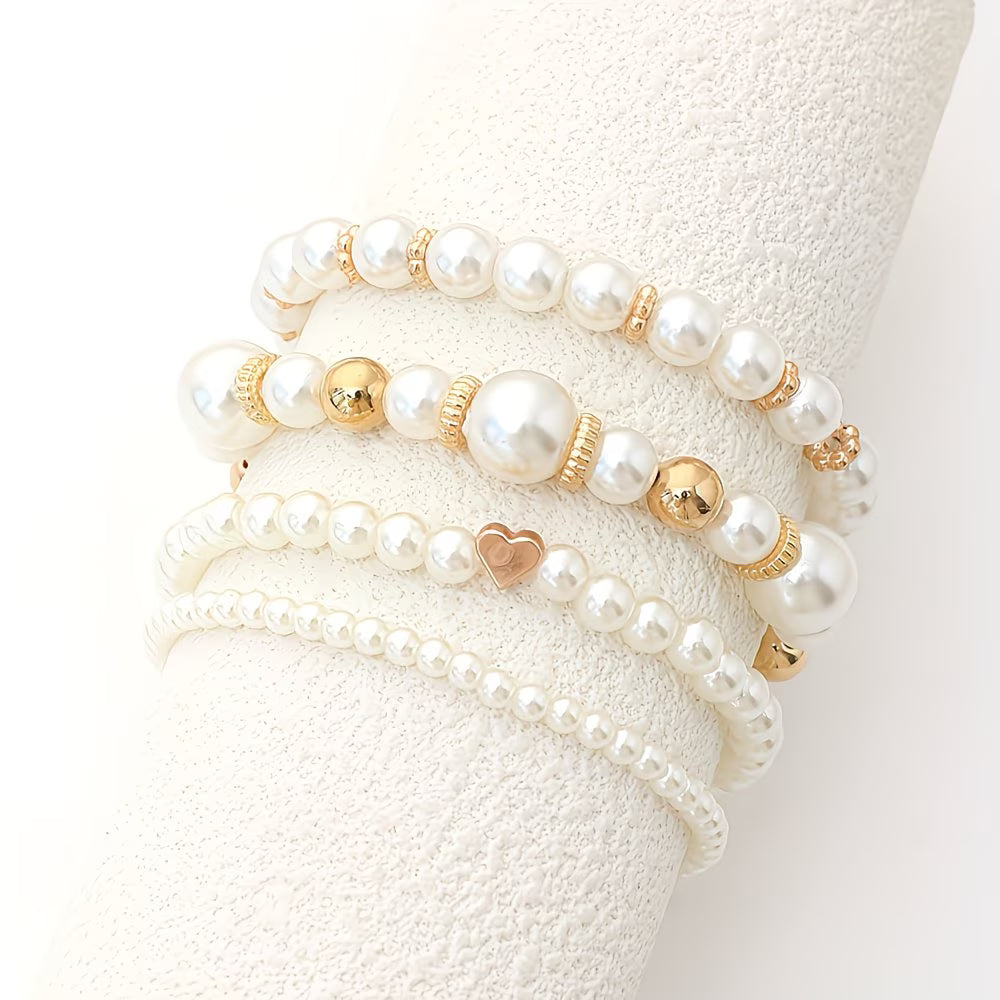 Pearl Stacking Bracelet Set