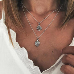 Tree of Life Opal Layered Necklace