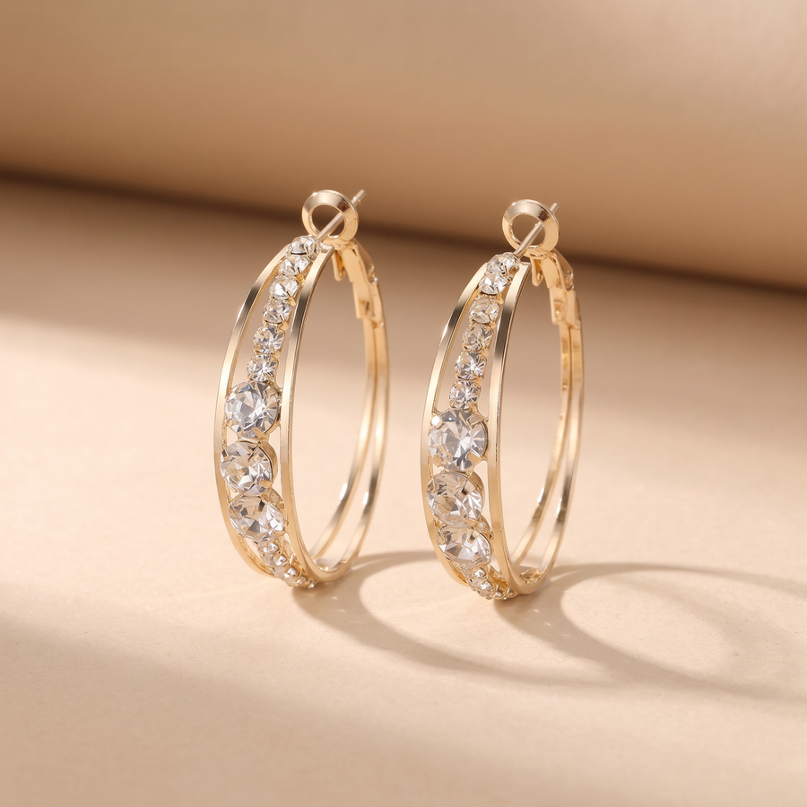 Elegant Sparkly Hoop Earrings