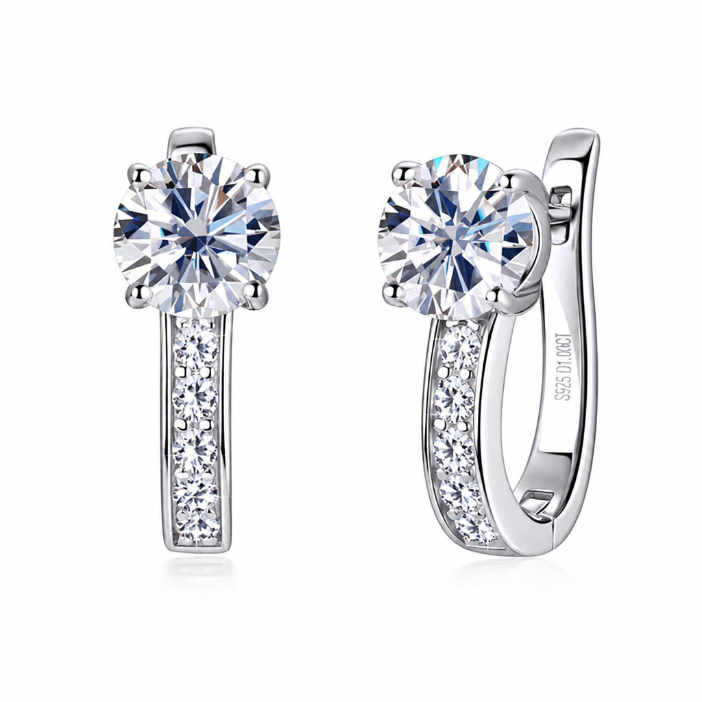 Huggie Vintage White Gold Earrings