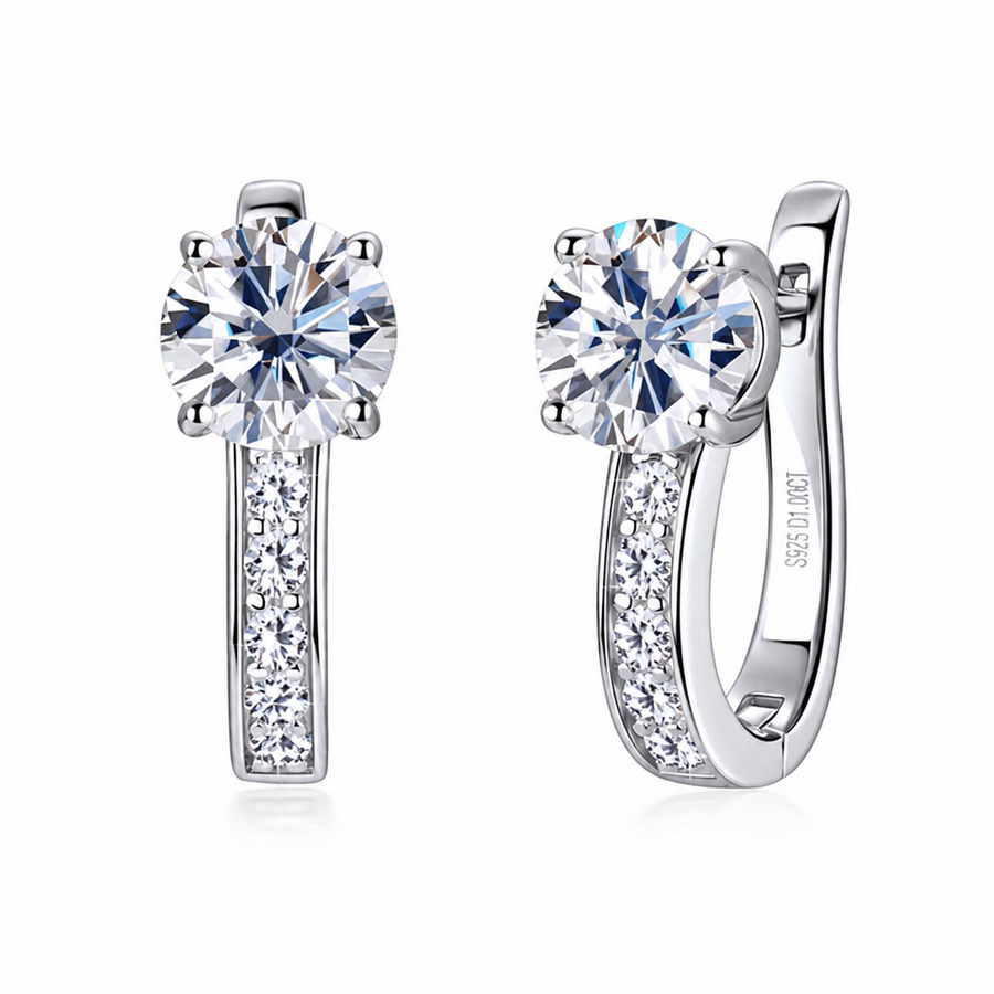 Huggie Vintage White Gold Earrings