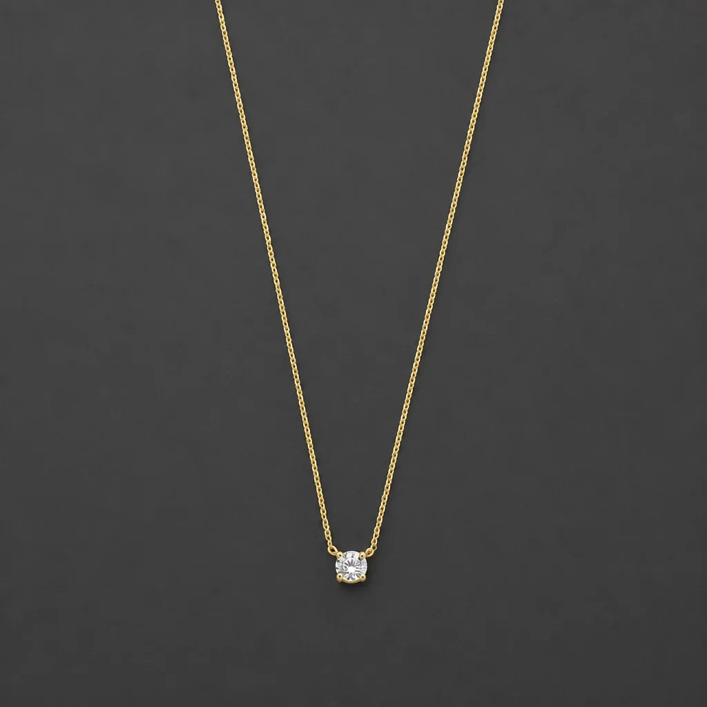 Cléa Moissanite Gold Stone Necklace