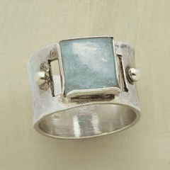 Vintage Green Square Moonstone Ring