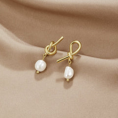Gold Freshwater Pearl Earrings