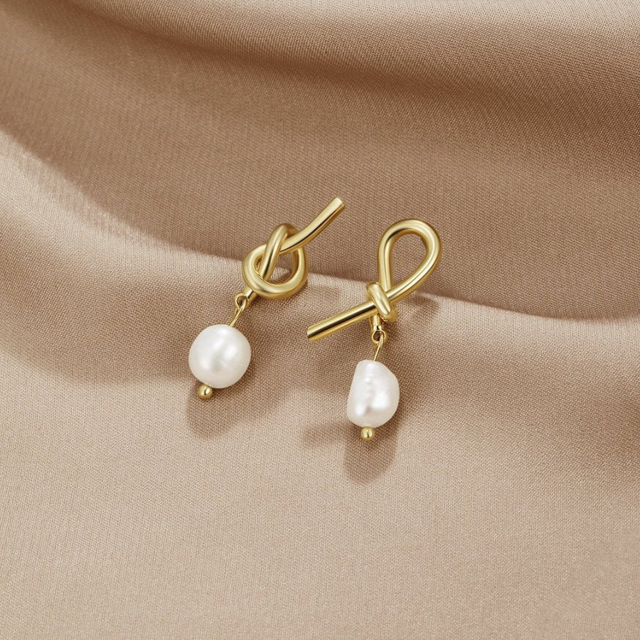 Gold Freshwater Pearl Earrings