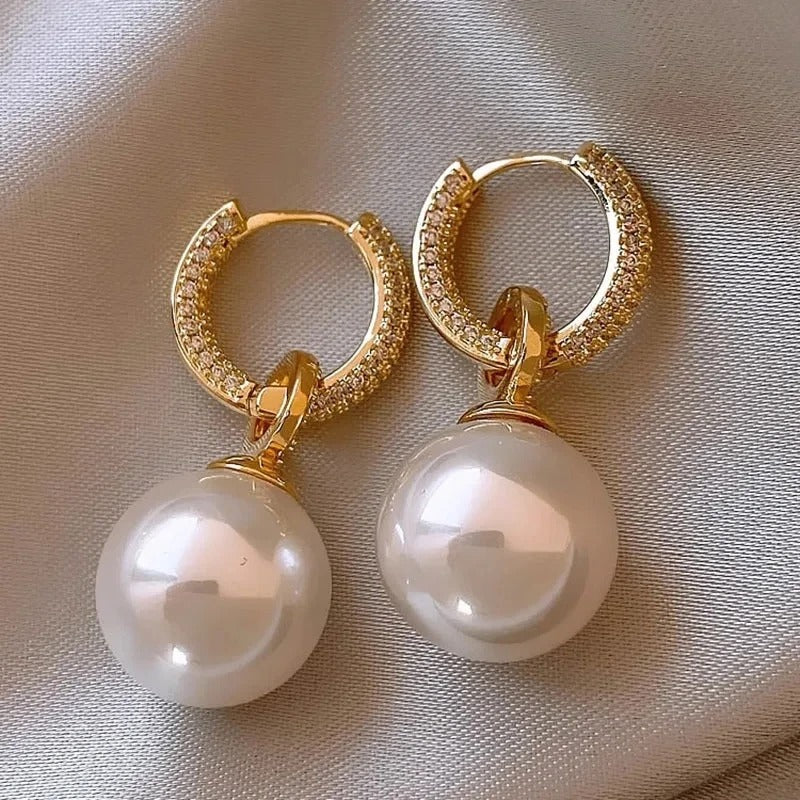 Pearl Heart Earrings