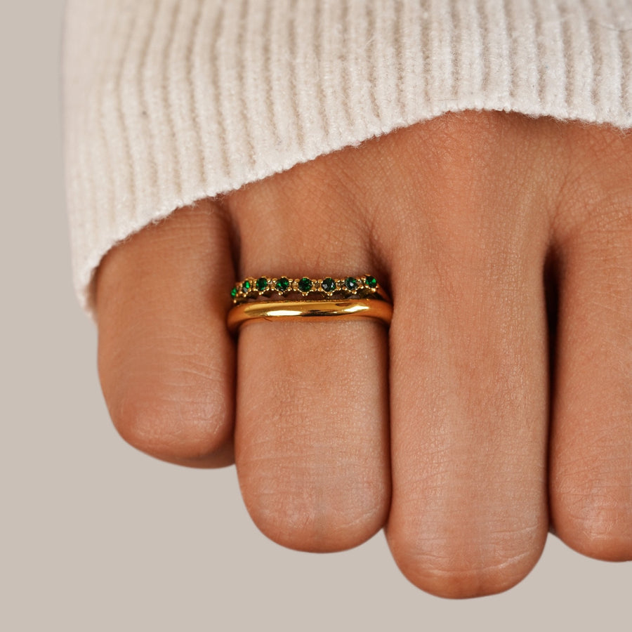 Luxe Gold Emerald Ring