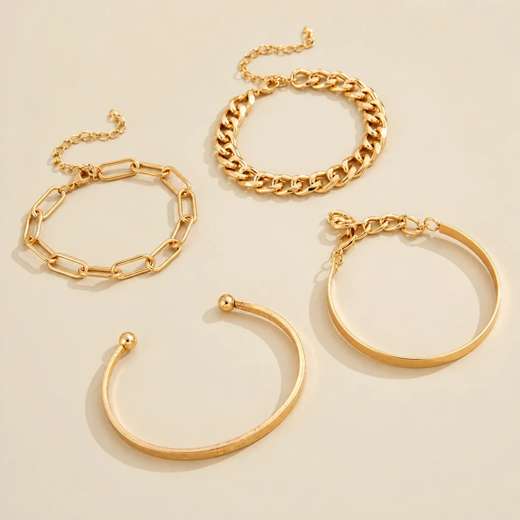 Elan Mercer White Gold Bracelet Set